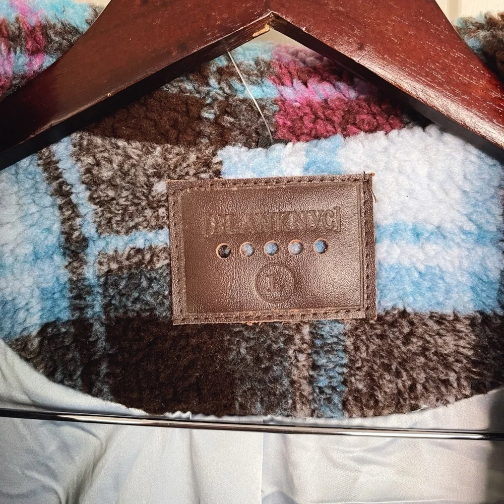 Blank NYC Multicolor Plaid Faux Sherpa Jacket - Picture 4 of 5